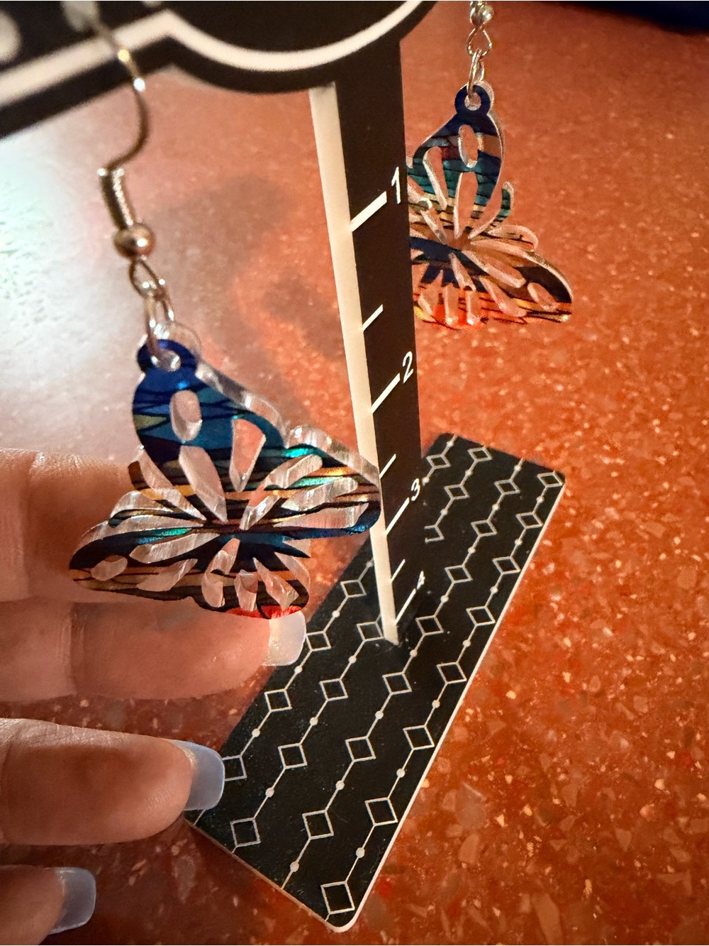 Hand crafted by me Butterfly Earrings made to order - Picture 3 of 4